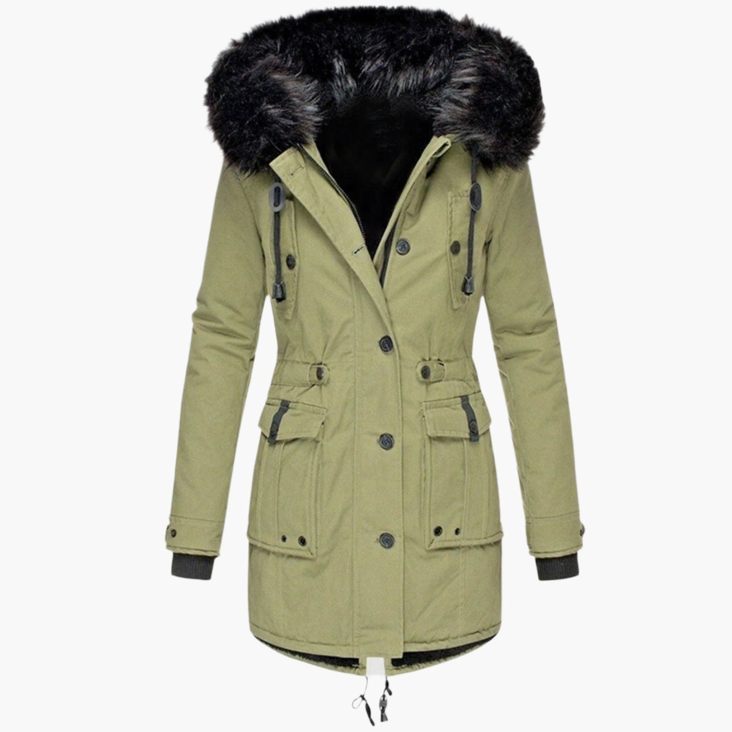 Women's Winter Parka Jacket with Faux Fur Hood – Stylish Outdoor Cold Weather Coat