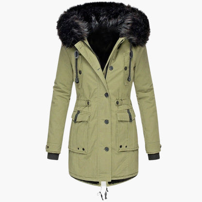 Women's Winter Parka Jacket with Faux Fur Hood – Stylish Outdoor Cold Weather Coat