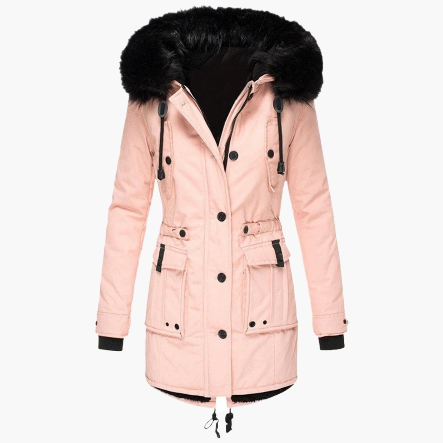 Women's Winter Parka Jacket with Faux Fur Hood – Stylish Outdoor Cold Weather Coat