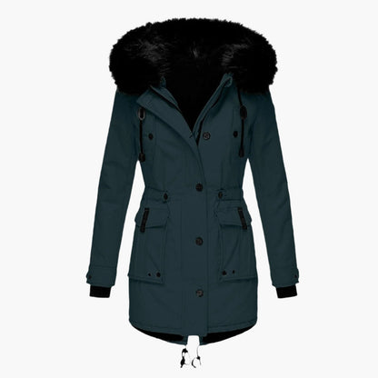 Women's Winter Parka Jacket with Faux Fur Hood – Stylish Outdoor Cold Weather Coat