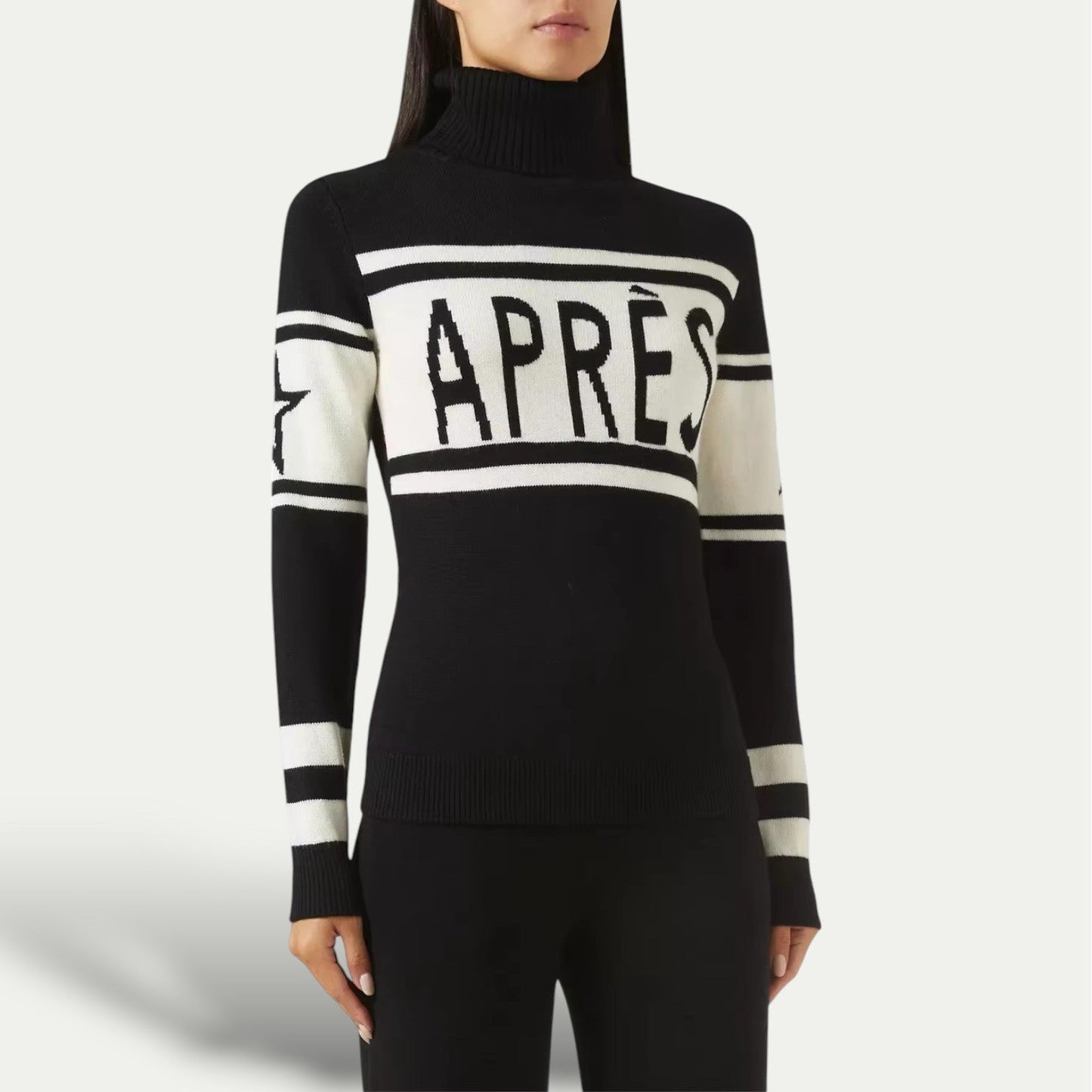 Women's Après Ski Turtleneck Sweater – Retro Winter Style for Cozy Lodge Evenings