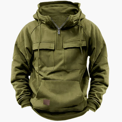 Men's Tactical Winter Hoodie with Zipper – Military Style, Warmth & Comfort
