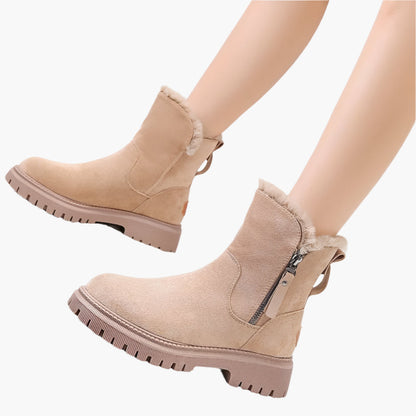 Women's Winter Ankle Boots with Warm Lining and Non-Slip Sole – Fashionable Waterproof Outdoor Boots