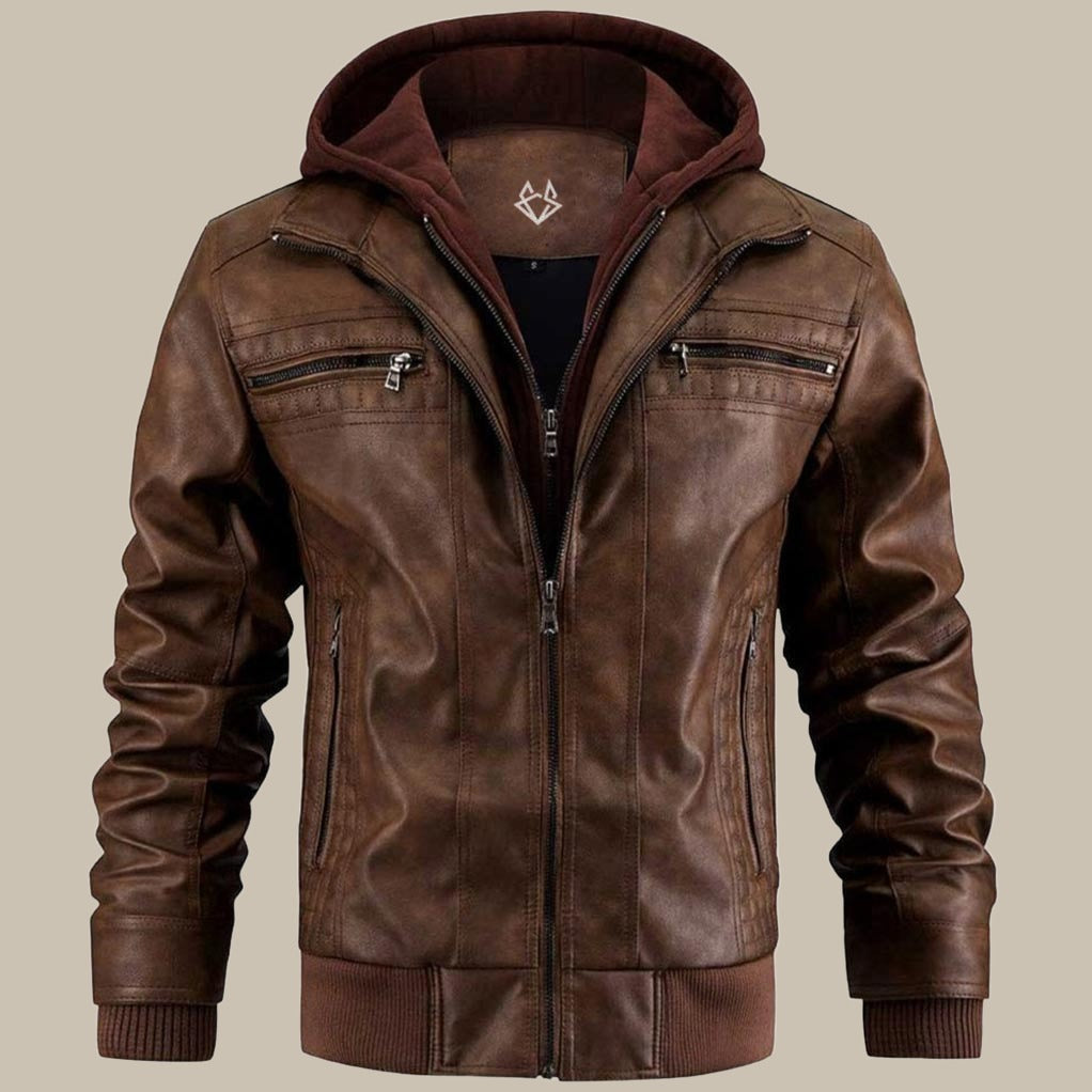 Men's Urban Hooded Moto Jacket – Timeless Street Style for Everyday Wear