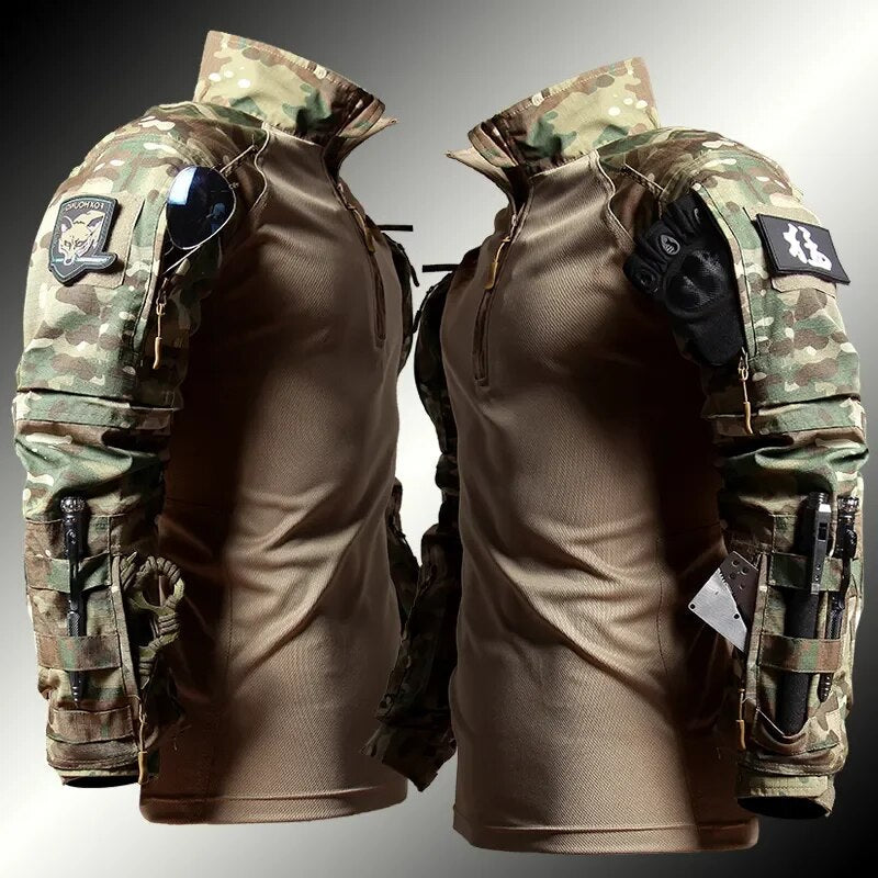 Men's Tactical Combat Suit Set – Military Style Utility Top and Pants for Outdoor and Duty Use