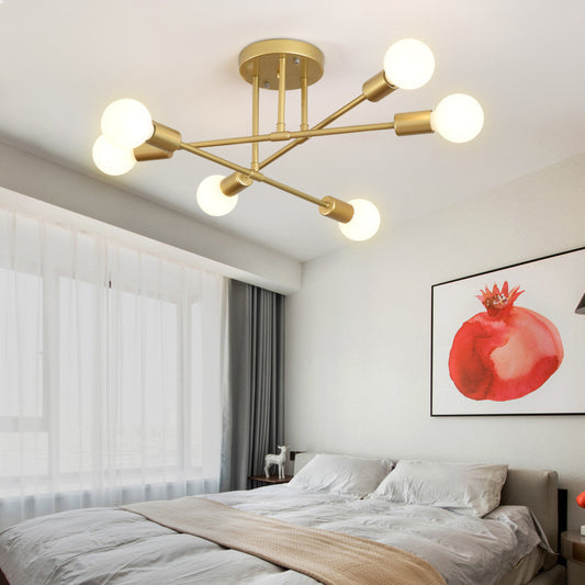 Rosalind – Industriële 6-lichts Plafondlamp van IJzerkunst