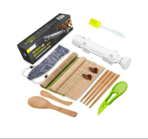 Leontine – Creatieve Sushi Set van Bamboehout met Vrije Combinatie en Rolgordijn