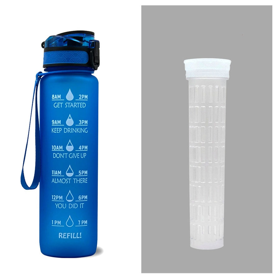 1L Motiverende Drinkfles met Tijdmarkeringen – Lekvrije BPA-vrije Tritan Sportfles – Kleurovergang Design