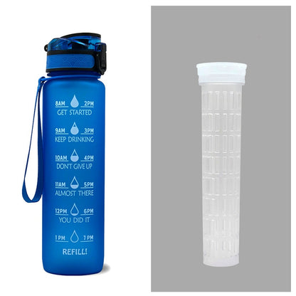 1L Motiverende Drinkfles met Tijdmarkeringen – Lekvrije BPA-vrije Tritan Sportfles – Kleurovergang Design