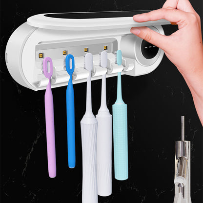 Celeste – Wandgemonteerde Tandenborstelhouder met Slimme UV Sterilisator en Tandpasta Dispenser