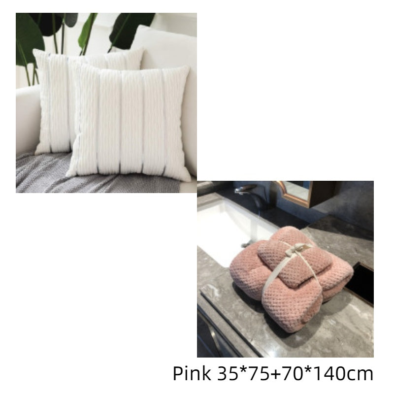 Elysia – Luxe Gestreepte Fluwelen Kussenhoes voor Sofa