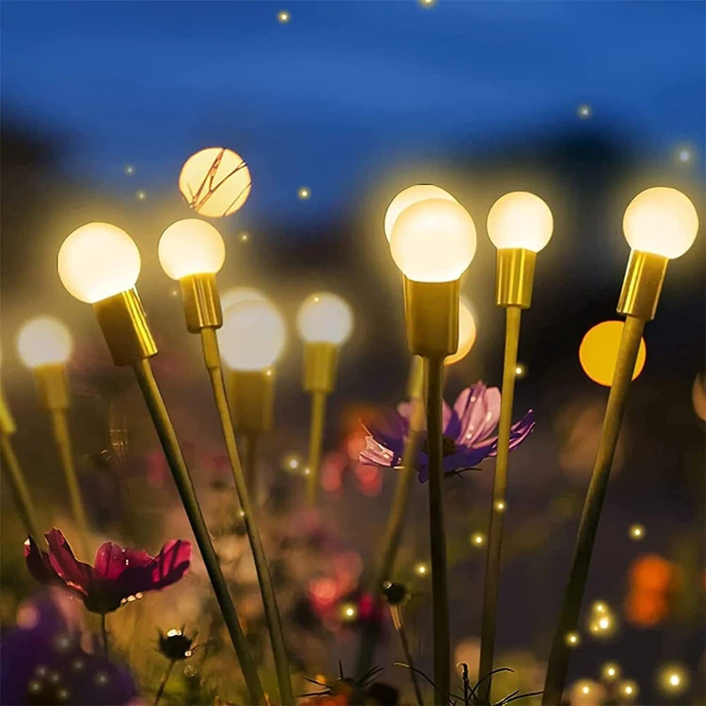 Zonne-Tuinverlichting Vuurvliegjes – 6 t/m 10 Lampjes | Warm Wit of Multikleur | Sfeerverlichting voor Buiten met Bewegende Effecten