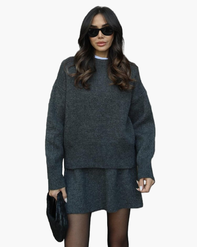 Women's Knit Sweater and Skirt Set – Relaxed Fit, Casual Chic, Perfect for Fall and Winter