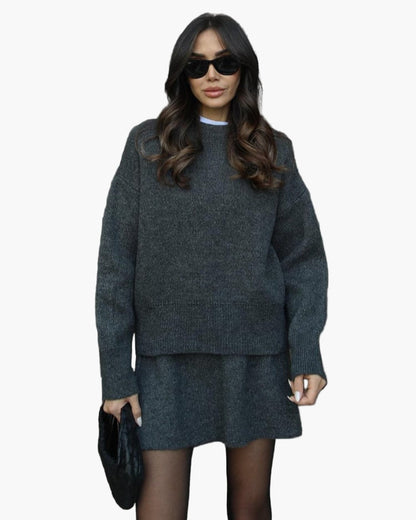 Women's Knit Sweater and Skirt Set – Relaxed Fit, Casual Chic, Perfect for Fall and Winter