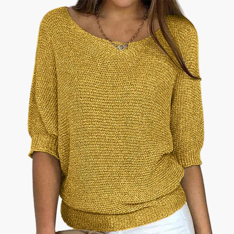 Women's Casual Loose Knit Pullover Sweater - Relaxed Everyday Style