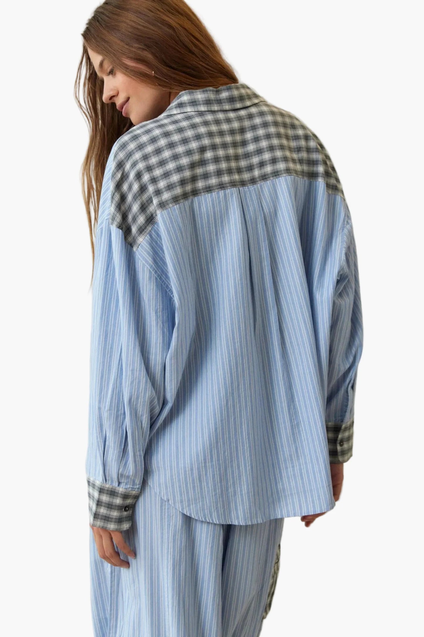 Women's Relaxed Fit Patchwork Pajama Set for Cozy Nights