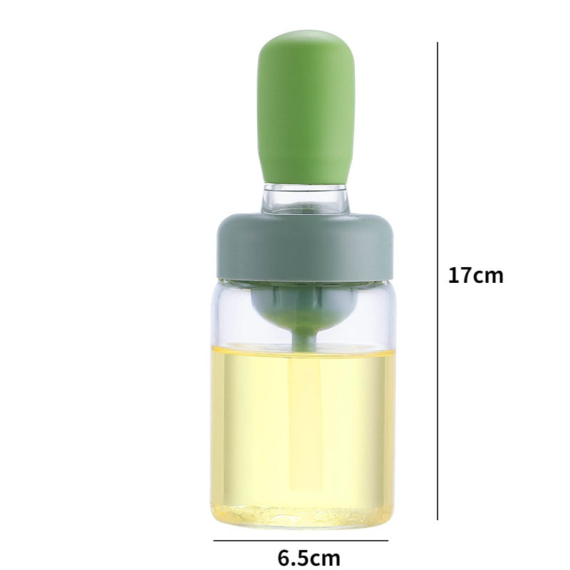 Evander – Glazen Silicium Oliefles met Borstel