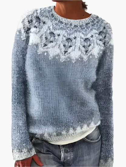Women's Retro Patterned Knit Pullover Sweater Casual Vintage Style