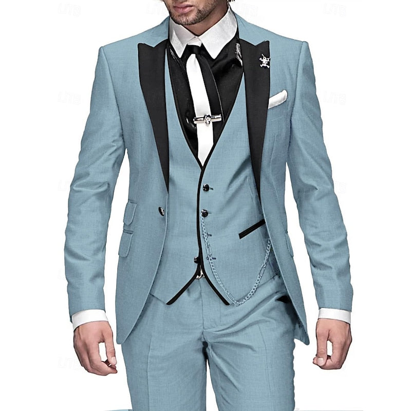 Men's 3-Piece Slim Fit Formal Suit Set – Business & Wedding Classic Style