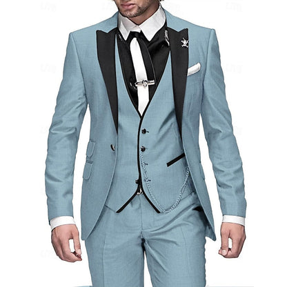 Men's 3-Piece Slim Fit Formal Suit Set – Business & Wedding Classic Style