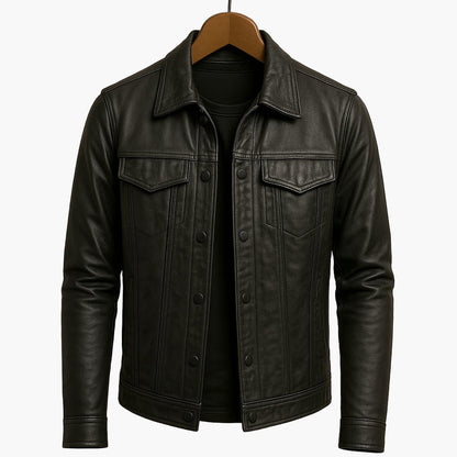 Men's Classic Moto-Inspired Street Style Jacket – Modern Fit, Versatile Everyday Outerwear