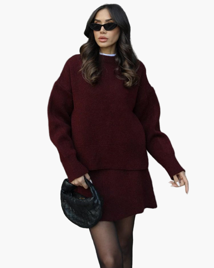 Women's Knit Sweater and Skirt Set – Relaxed Fit, Casual Chic, Perfect for Fall and Winter