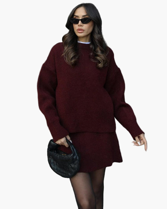Women's Knit Sweater and Skirt Set – Relaxed Fit, Casual Chic, Perfect for Fall and Winter