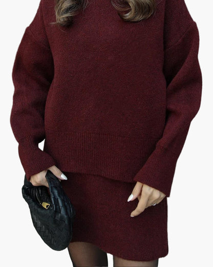Women's Knit Sweater and Skirt Set – Relaxed Fit, Casual Chic, Perfect for Fall and Winter