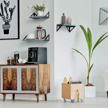 Lucian – Wandplank Beugel van Antiek Hout