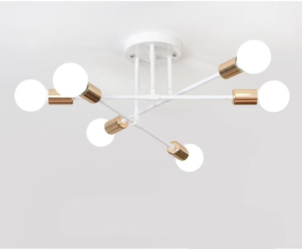 Rosalind – Industriële 6-lichts Plafondlamp van IJzerkunst