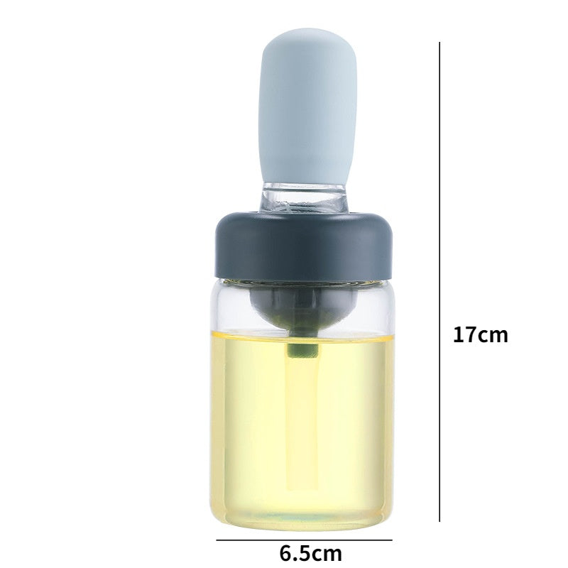 Evander – Glazen Silicium Oliefles met Borstel