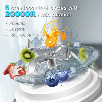 Haven – Draagbare Blender voor Milkshakes en Smoothies met 6 Bladen Mini Blender Keuken Gadgets