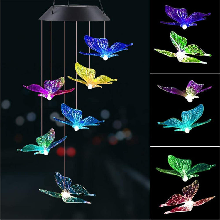 Zonne Windgonglamp – LED Tuinverlichting met Kleurverloop, Hummingbird / Vlinder / Libelle, Waterdicht Decor