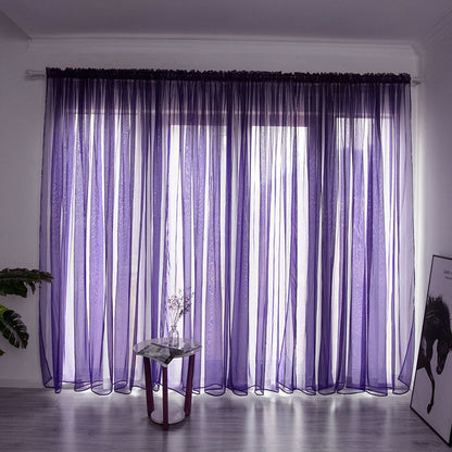 Haven – Eenvoudige en Moderne Balkon Gaze Gordijn in Effen Kleur