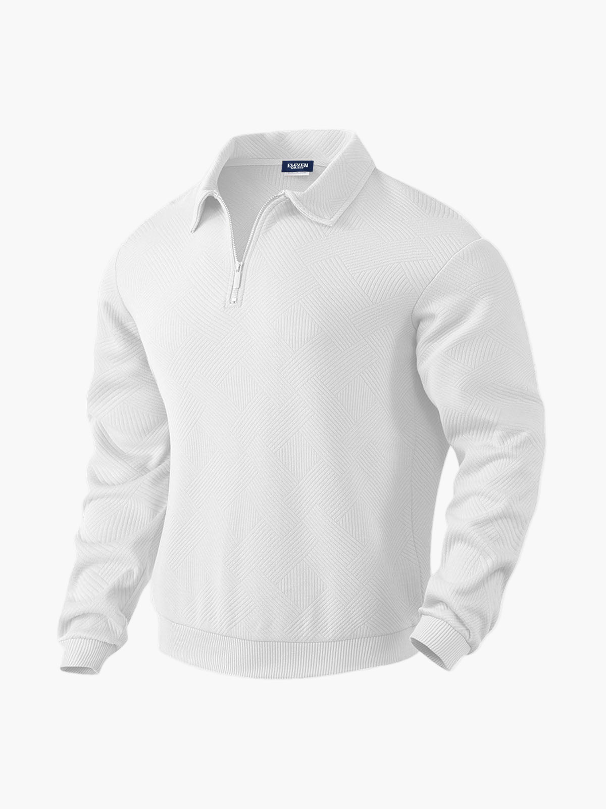 Men's Smart-Casual Half-Zip Patterned Pullover Sweatshirt