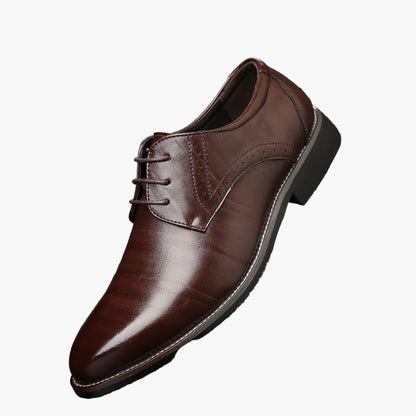 Men's Classic Derby Dress Shoes with Brogue Details – Formal and Casual Comfort