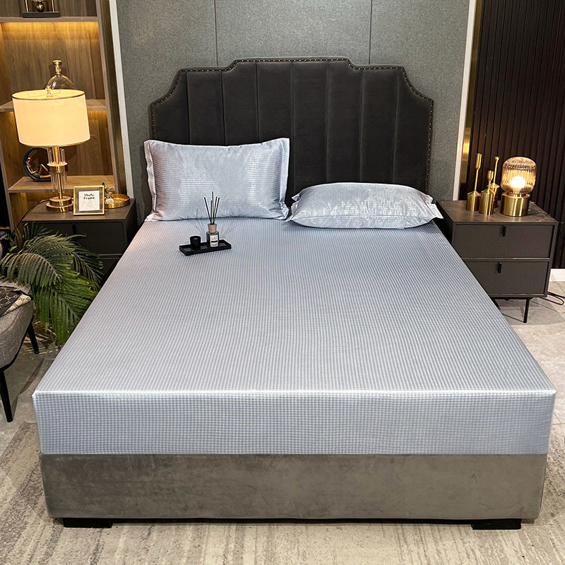 Vivienne – Luxe IJszijde Jacquard Hoeslaken Set van Drie Stukken
