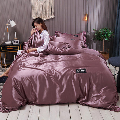 Zephyr – Luxe Washed Zijden Bedlinnen Set van Vier Stukken