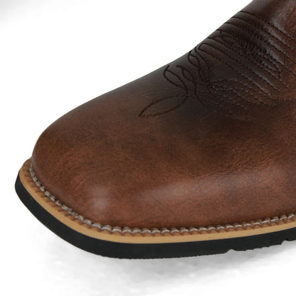 Men's Western Cowboy Boots Classic Mid-Calf Western Style Slip-On Boots