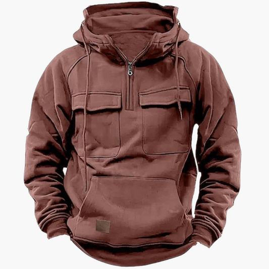 Men's Tactical Winter Hoodie with Zipper – Military Style, Warmth & Comfort