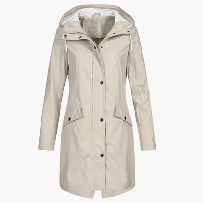 Women's Long Rain Jacket – Stylish Windproof Everyday Coat