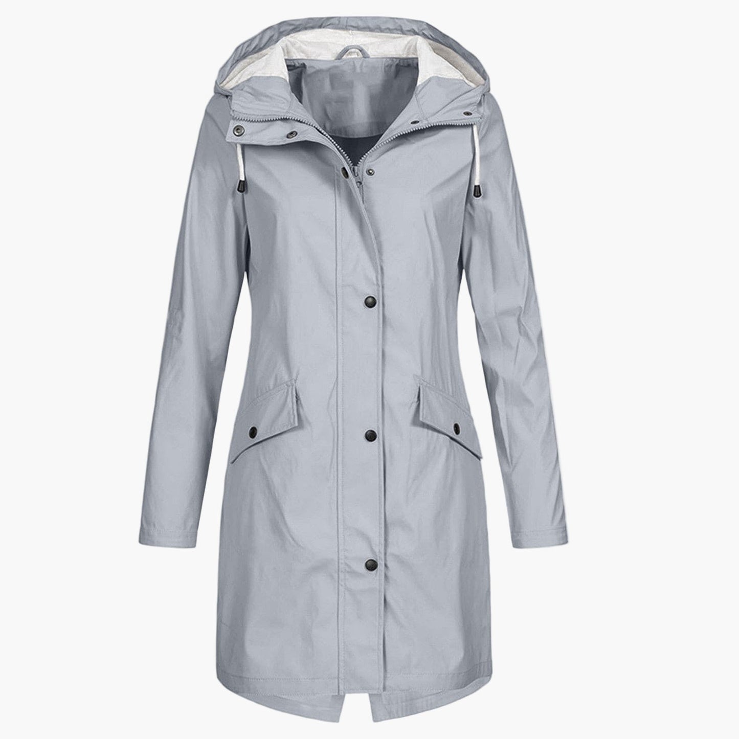 Women's Long Rain Jacket – Stylish Windproof Everyday Coat
