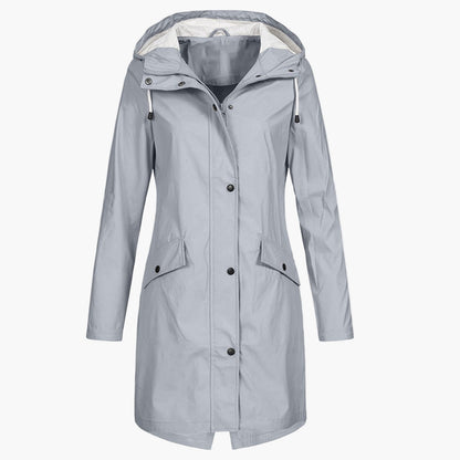 Women's Long Rain Jacket – Stylish Windproof Everyday Coat
