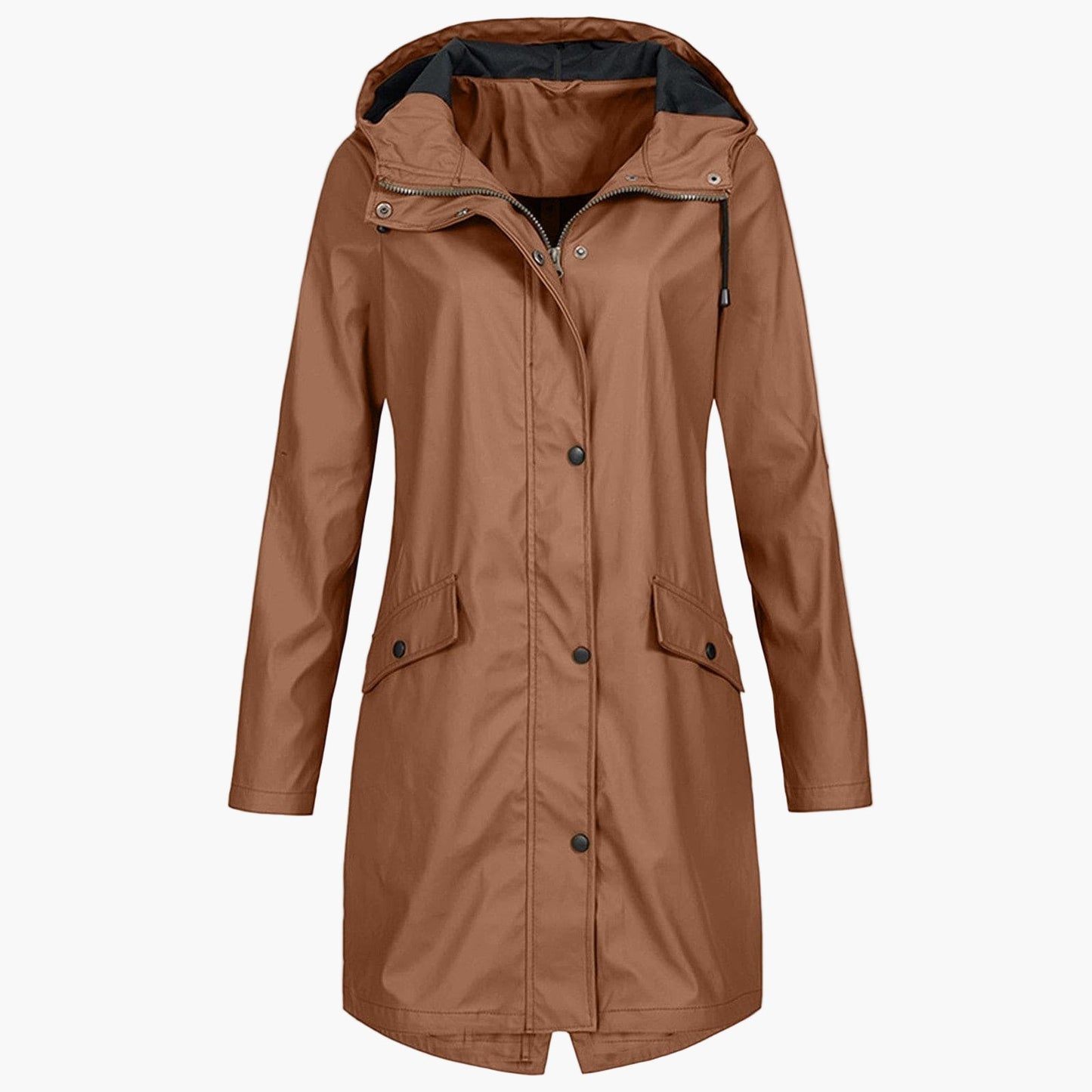 Women's Long Rain Jacket – Stylish Windproof Everyday Coat