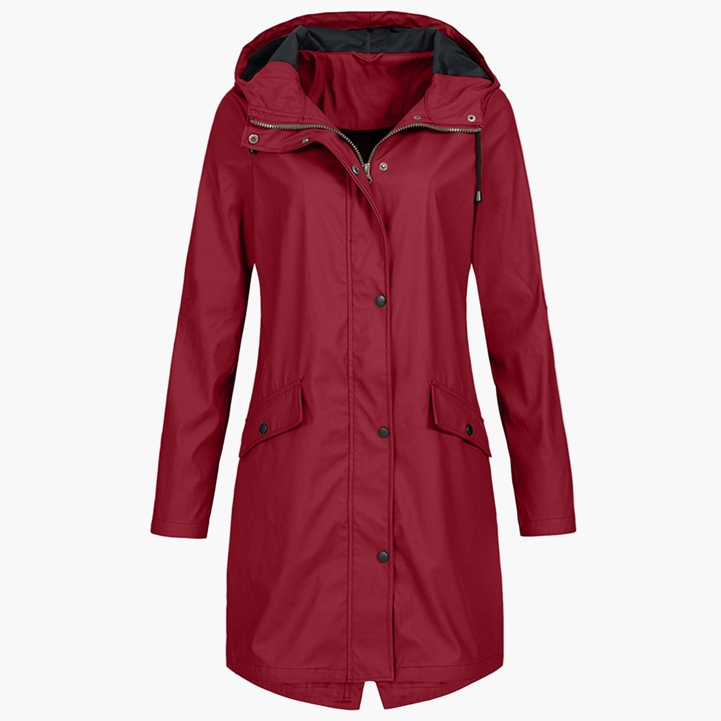 Women's Long Rain Jacket – Stylish Windproof Everyday Coat