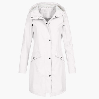 Women's Long Rain Jacket – Stylish Windproof Everyday Coat