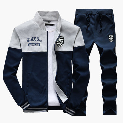 Men's Baseball Style Athletic Tracksuit Set – Sporty and Trendy Training Outfit