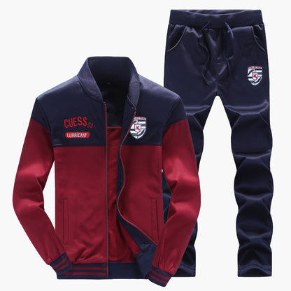 Men's Baseball Style Athletic Tracksuit Set – Sporty and Trendy Training Outfit