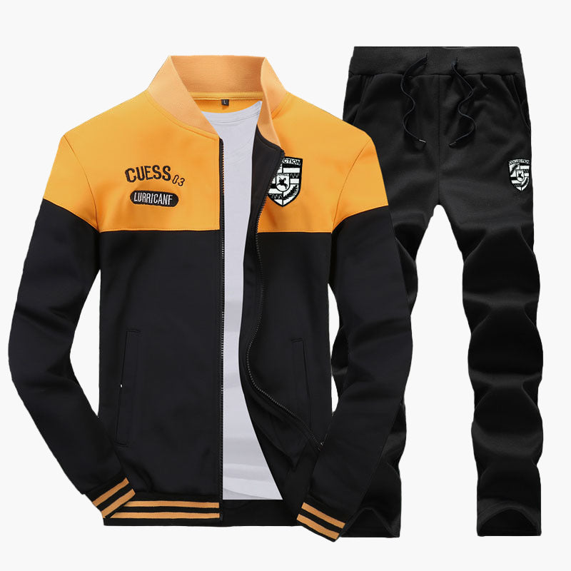 Men's Baseball Style Athletic Tracksuit Set – Sporty and Trendy Training Outfit