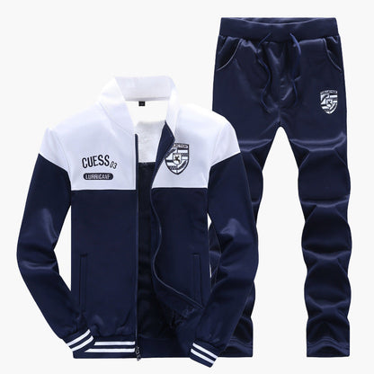 Men's Baseball Style Athletic Tracksuit Set – Sporty and Trendy Training Outfit